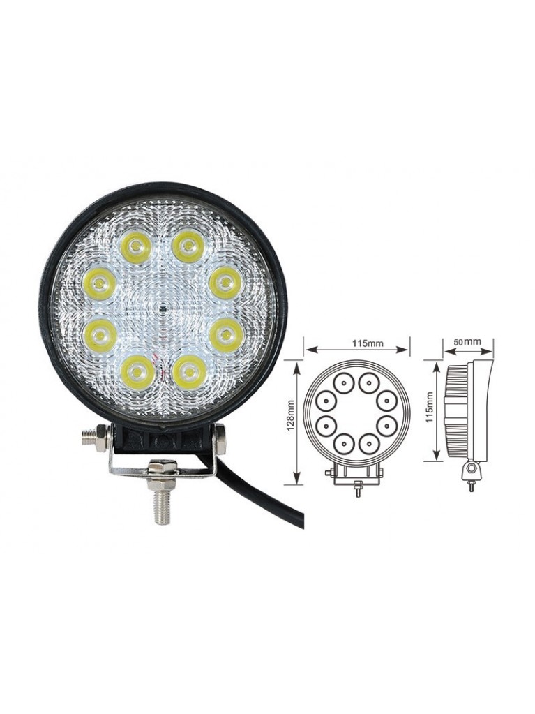 ΠΡΟΒΟΛΕΑΣ LED ΕΡΓΑΣΙΑΣ ΣΤΡΟΓΓΥΛΟΣ 24W 8 LED AgroEquip