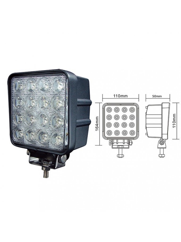 ΠΡΟΒΟΛΕΑΣ LED ΕΡΓΑΣΙΑΣ ΤΕΤΡΑΓΩΝΟΣ 48W 16 LED AgroEquip