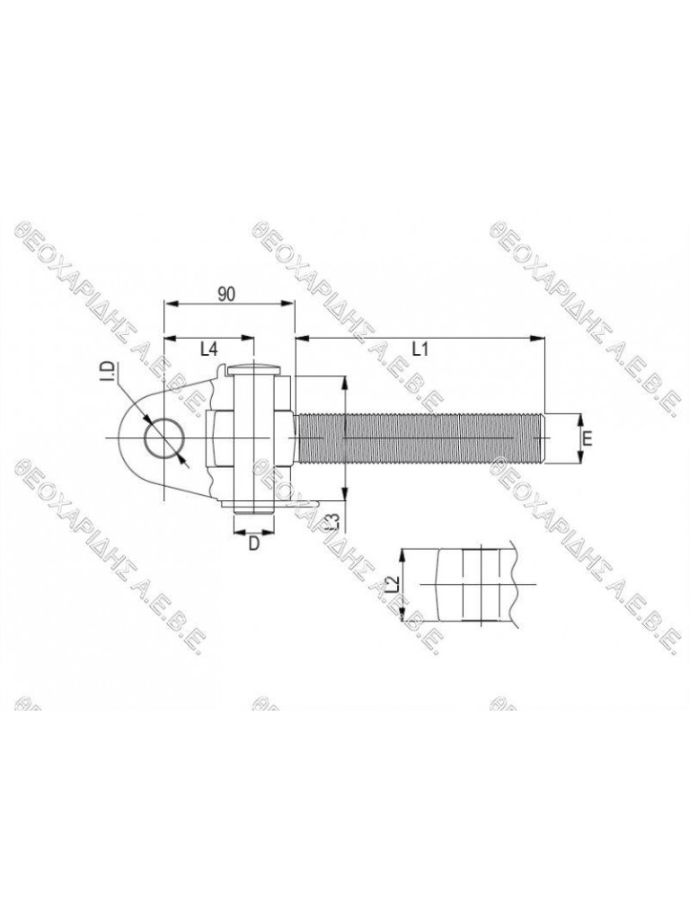 ΑΡΘΡΩΣΗ ΡΑΝΤΑΡ ΚΟΜΠΛΕ ΚΟΝΤΗ Φ25,4mm M36x3 ΔΕΞΙΟΣΤΡΟΦΗ