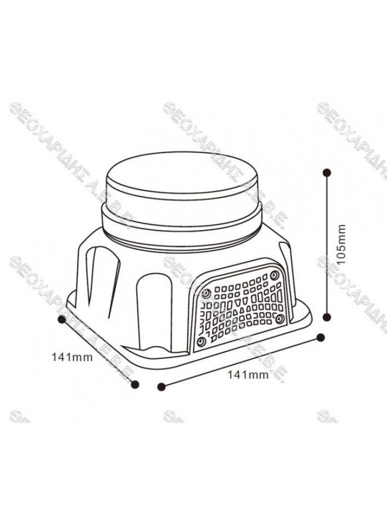 ΦΑΡΟΣ 12 LED ΜΕ ΣΕΙΡΗΝΑ ΟΠΙΣΘΕΝ 107db ΒΙΔΩΤΟΣ 12-24V AgroEquip