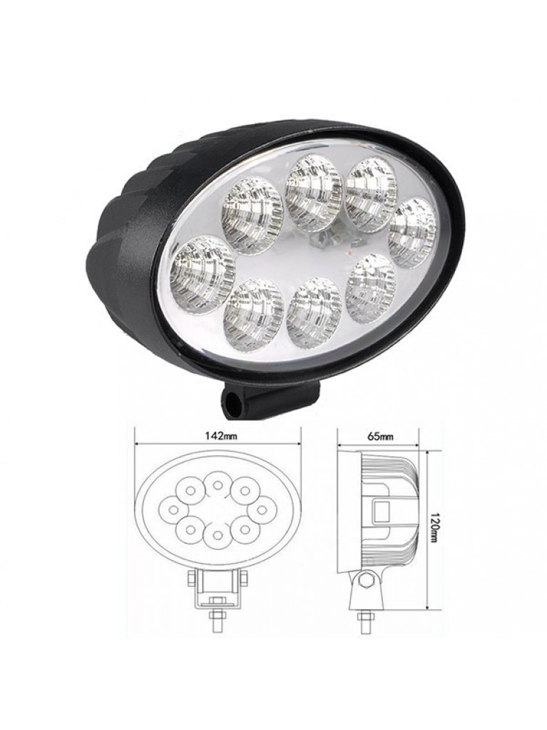 ΠΡΟΒΟΛΕΑΣ LED ΕΡΓΑΣΙΑΣ ΟΒΑΛ 24W 8 LED AgroEquip