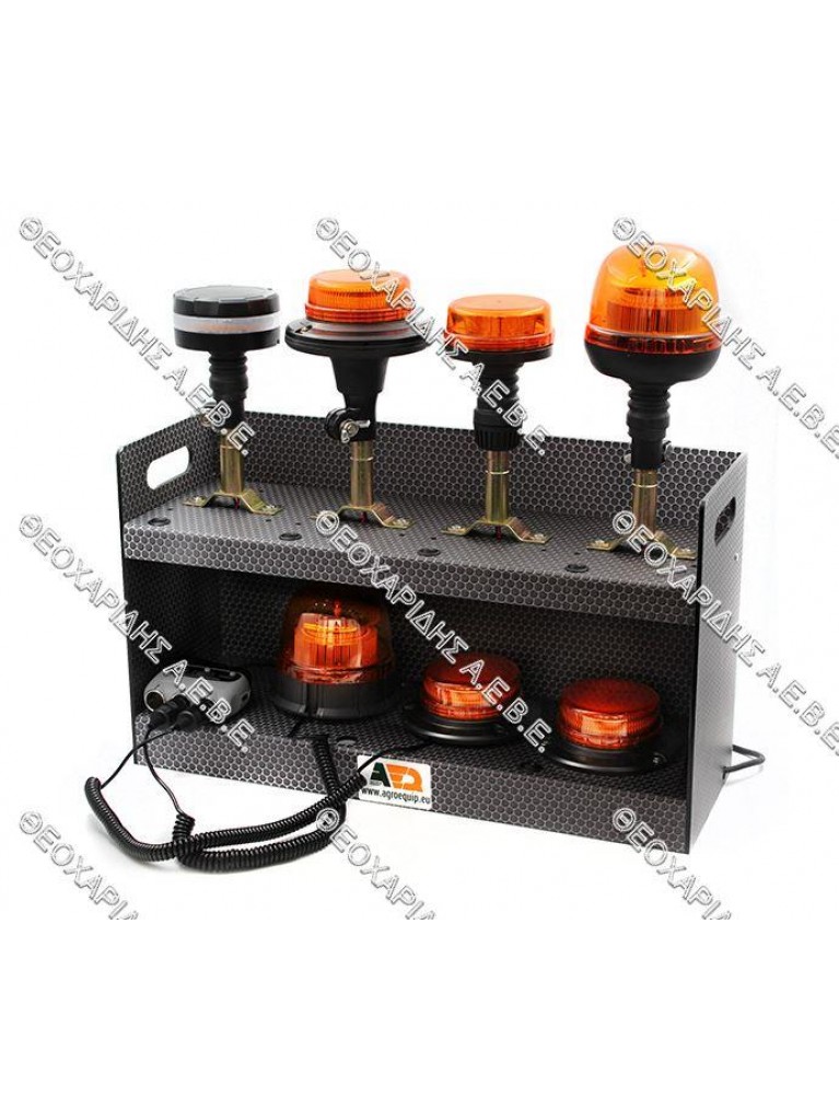 Display desktop stand with 7 LED warning lights with power supply and test switch