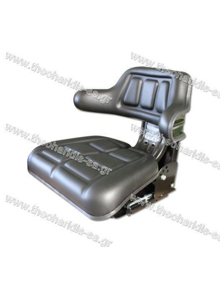 Tractor seat with armrest with slider and adjustable angle