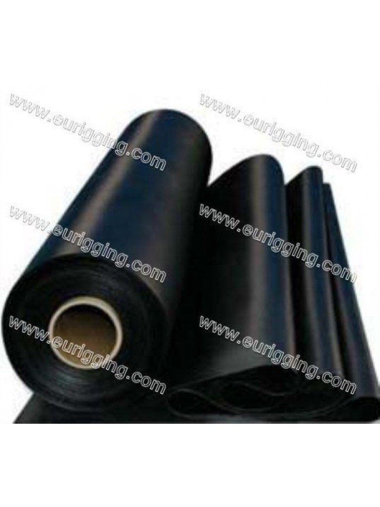 Black rubber roll with 2 layer insertion smooth 3mm