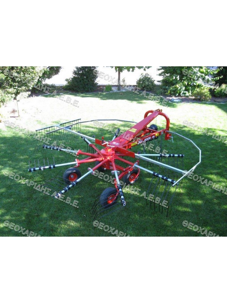 Rotary hay rake with 9 collectors heavy duty and gearbox Comer