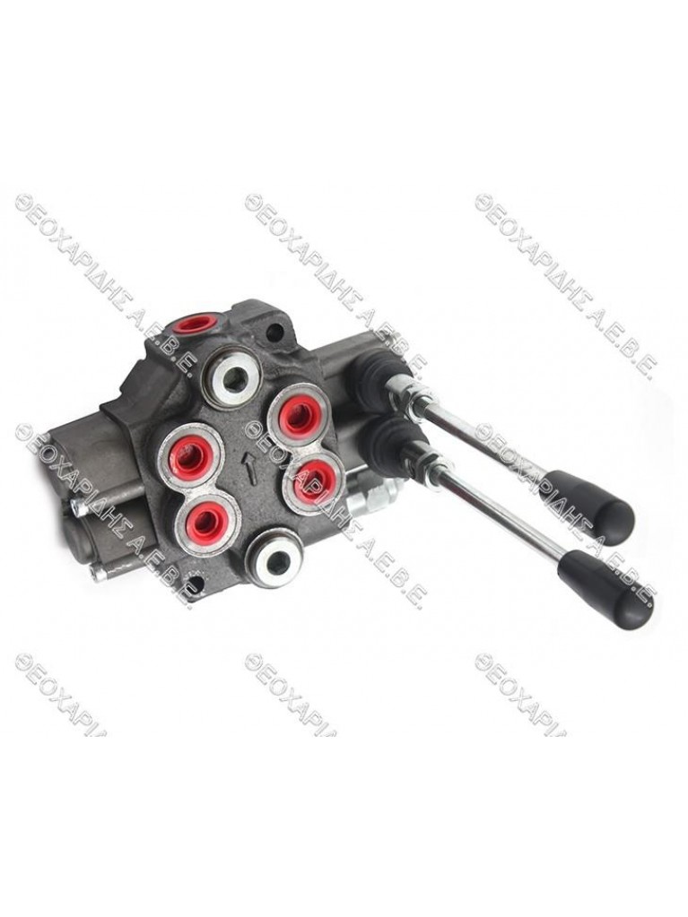 Hydraulic directional control valve single action 2 spools flow 45lt, thread 3/8'-1/2'